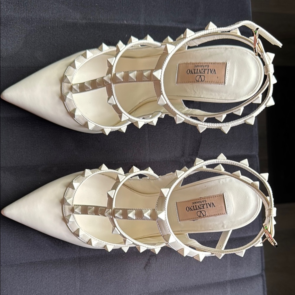 Valentino White Studded Women's Shoes LIMITED EDITION - Picture 5 of 15